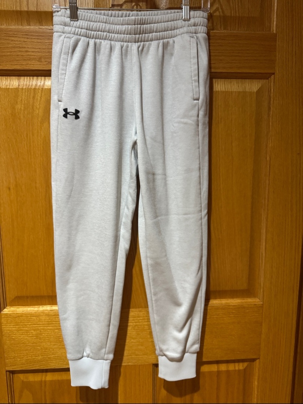 Under Armour Women’s Light Gray Joggers with Black Logo